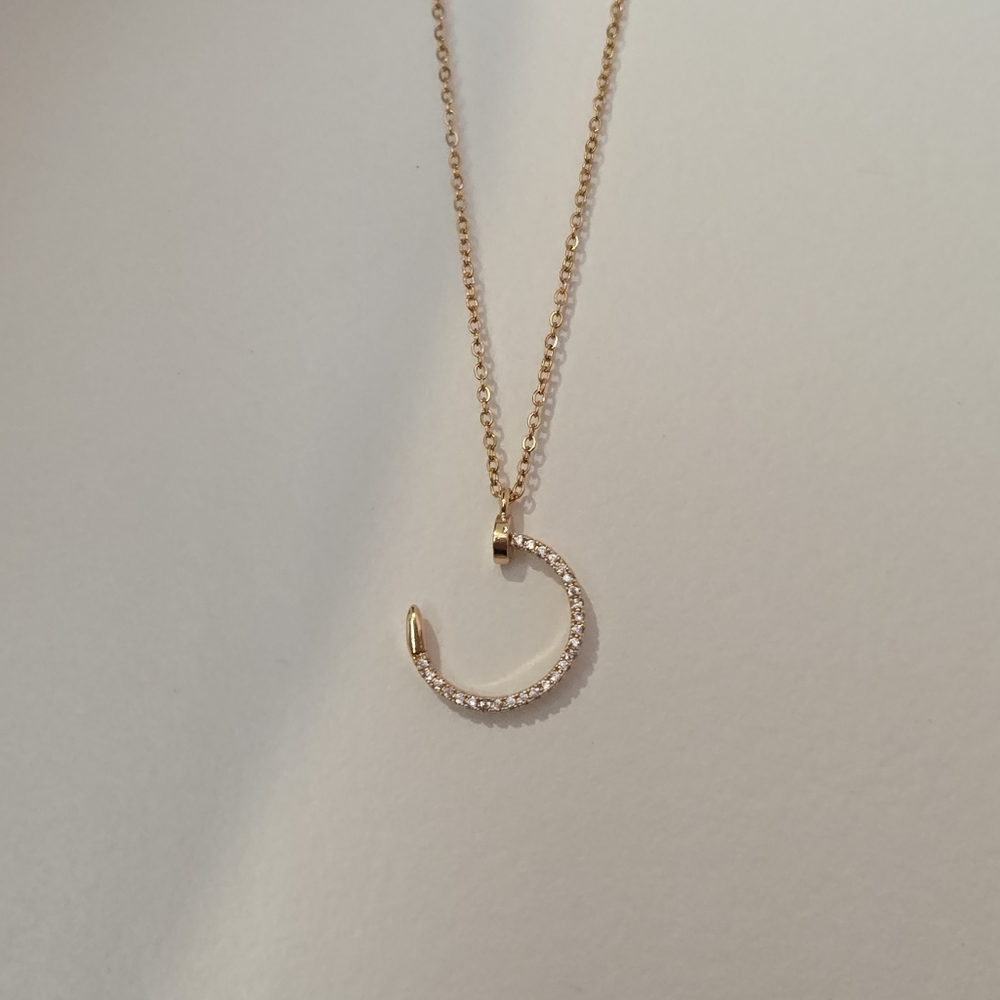 Gold Nail Head Necklace